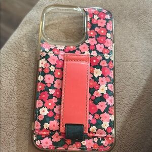 Walli Pink and Black Floral iPhone Case with Card Holder